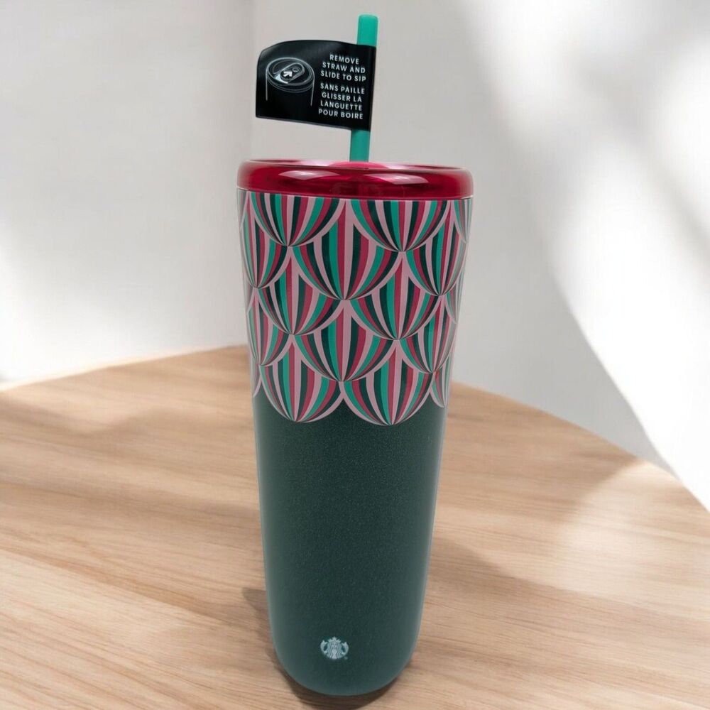Starbucks Tumbler 2024 Venti 24oz Cup Rare Design Coffee Sip‎ Straw